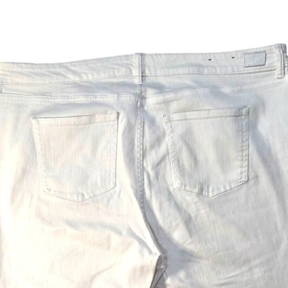 Lauren Ralph Lauren White Mid Rise Straight Leg Jeans Women's Plus Size 18W - Picture 4 of 7